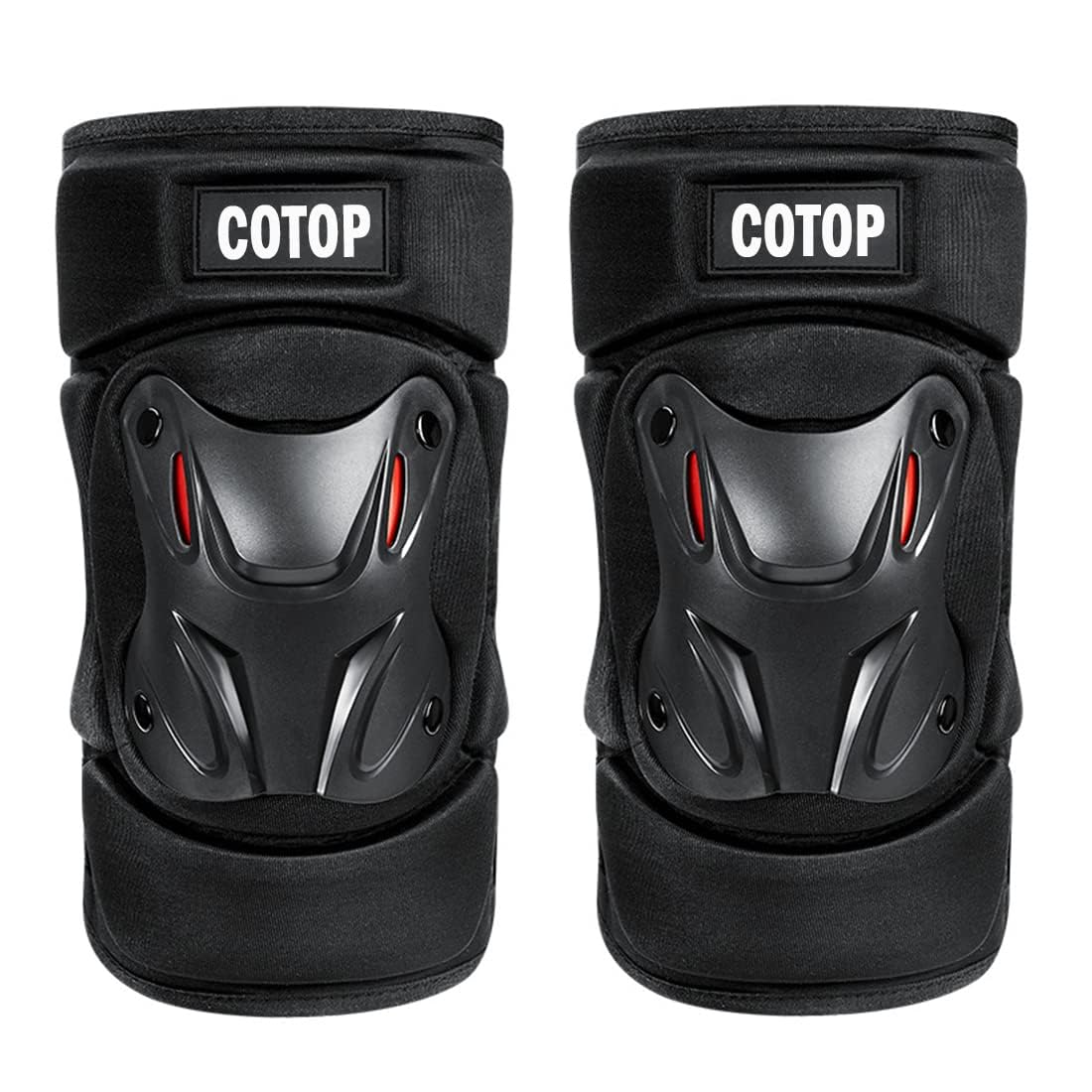 COTOP Ginocchiera per moto professionali con imbottitura in schiuma resistente e cinghie regolabili per moto ATV MTB Ciclismo