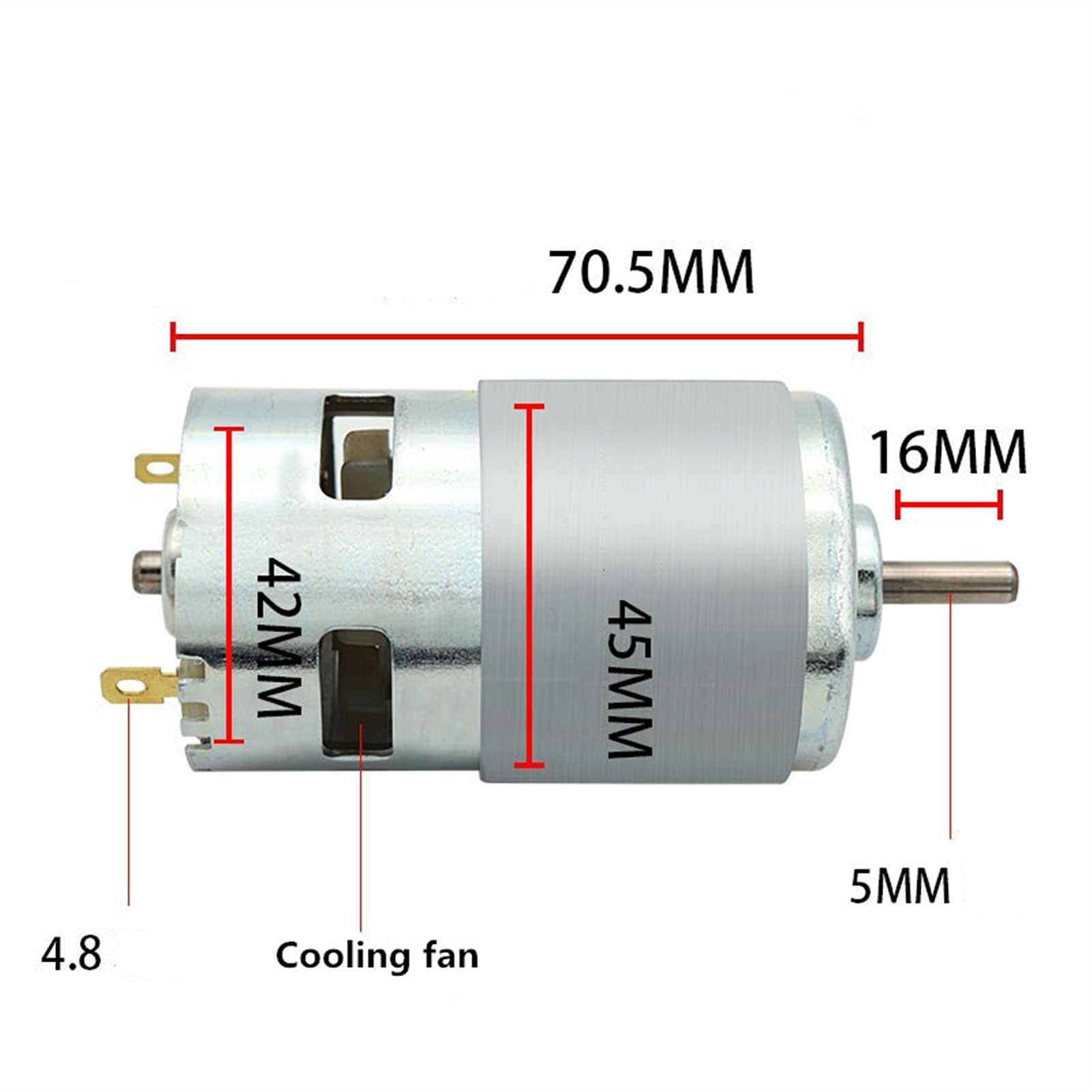 Motore DC 775 Per Tosaerba Fai Da Te – 12V/24V, Alta Velocità, Staffa E Lama Incluse