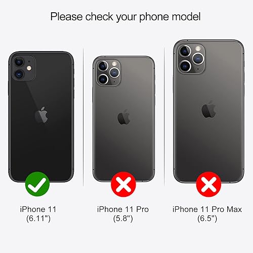 Miniatura 2 de JZASES Funda para iPhone 11, 2 en 1 magnética desmontable, funda de piel sintética con tarjetero para iPhone 11, color negro