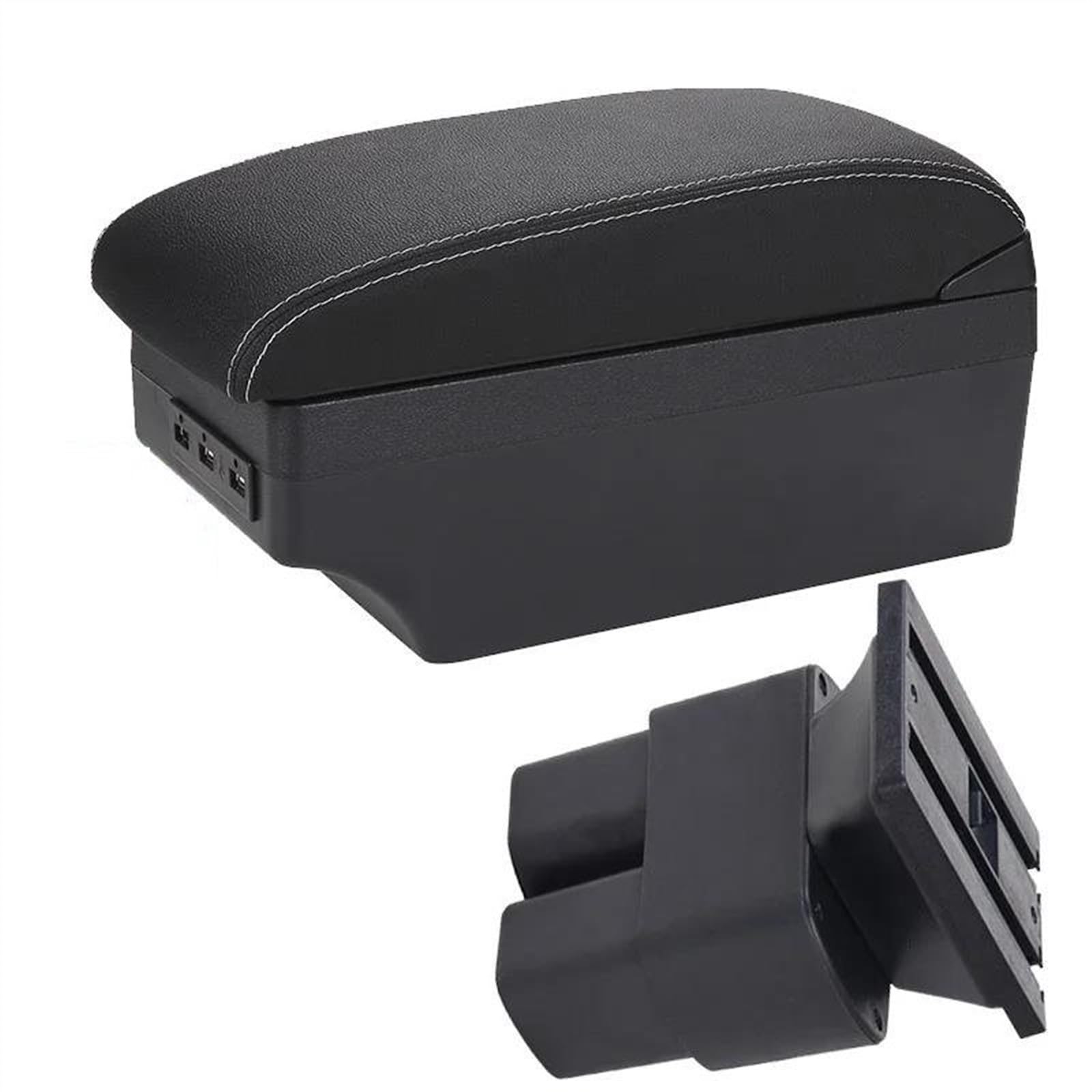 NOHEEU Car Armrest Special Storage Box Modification Parts For NV200 Evalia 2019 2011 2013 2014 2015 2016(A3 Black white 7USB)