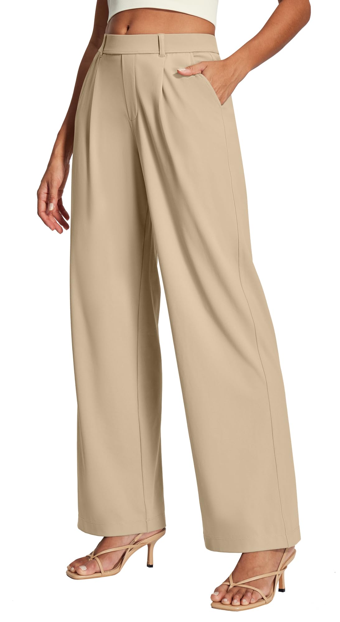 Ewedoos Dress Pants Women Wide Leg Woman Stretchy Work Pants Casual Trousers Slacks for Women Pull On Business