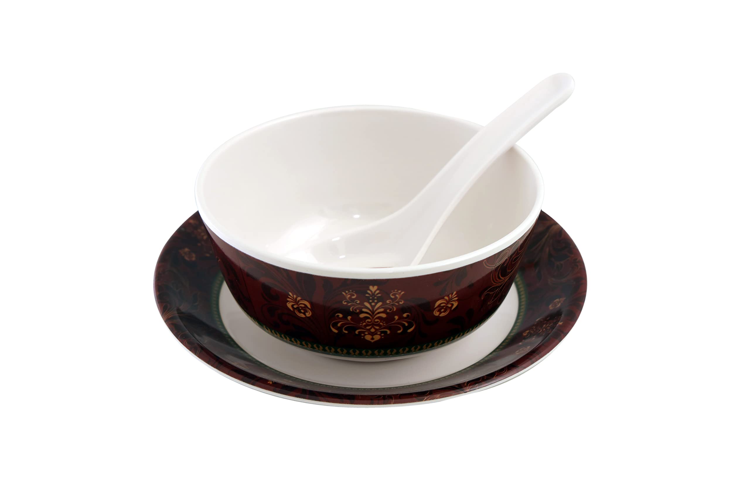 Superware | Food Grade Melamine | Soup Bowl Set – Ornamental (18 pcs.) | Dinnerware, Tableware, Stain Free, Glazed Finish
