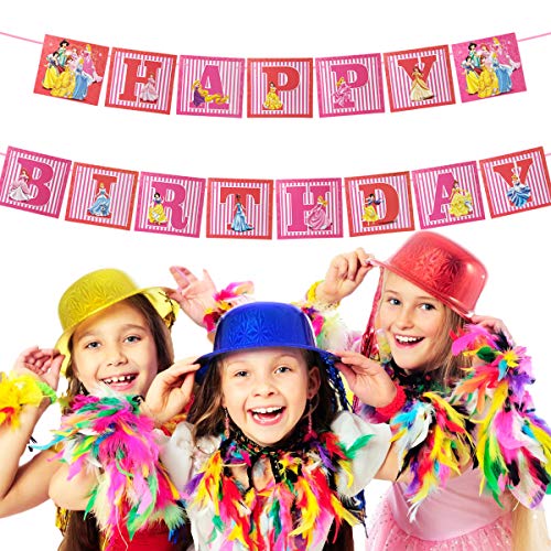 Disney Princess Birthday Banner, Disney Princess Theme Party Decoration Supplies, Children's Birthday Party Decoration. #TOP3