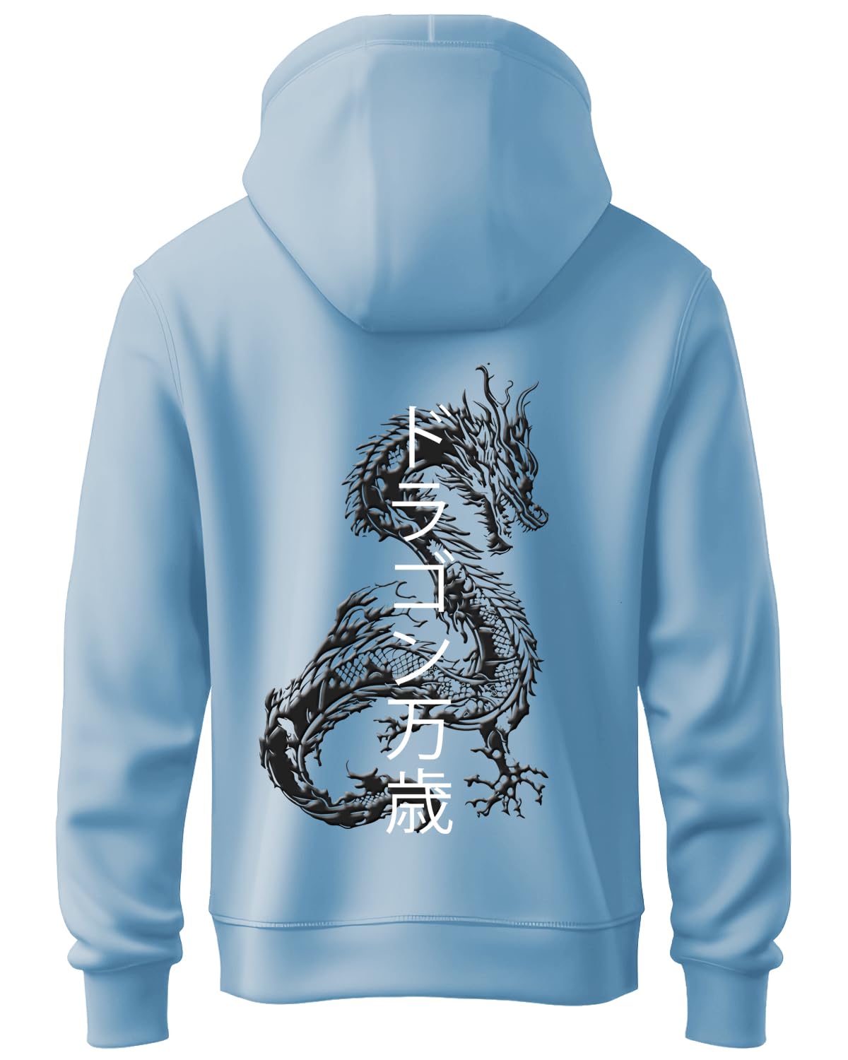 ADRO Mens Hoodies with Hail The Dragon Puff Backside Printed, 100% Cotton 340GSM Warm & Soft Fabric.-picture-11