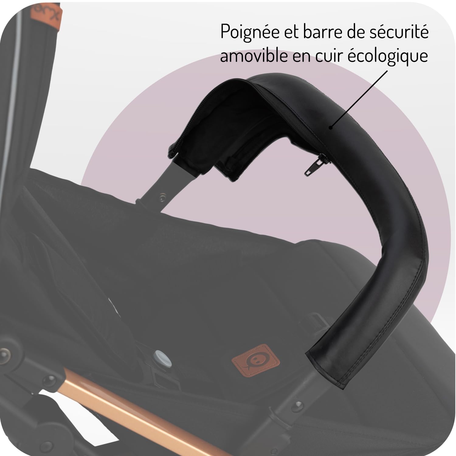 MoMi ESTELLE Poussette compacte légère et pliable dès 6 mois jusqu'à 15 kg, dossier inclinable, repose-pieds réglable, roues amorties, grand panier, harnais 5 points