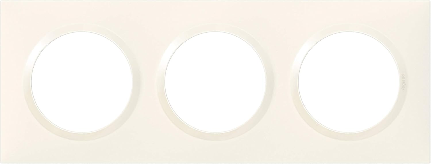 Legrand LEG600903 3P BLC Dooxie Square Cover Plate with 3 Holes White Finish in Blister Packaging