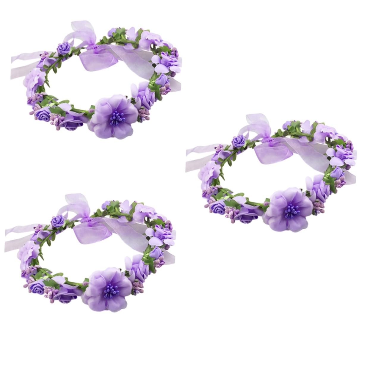 FRCOLOR 3piezas Diadema Floral De Flores Artificiales Para Bodas y Fiestas Accesorio Elegante Para Niñas y Mujeres Diseño Vividamente y Natural Para Fotografías y Eventos Especiales