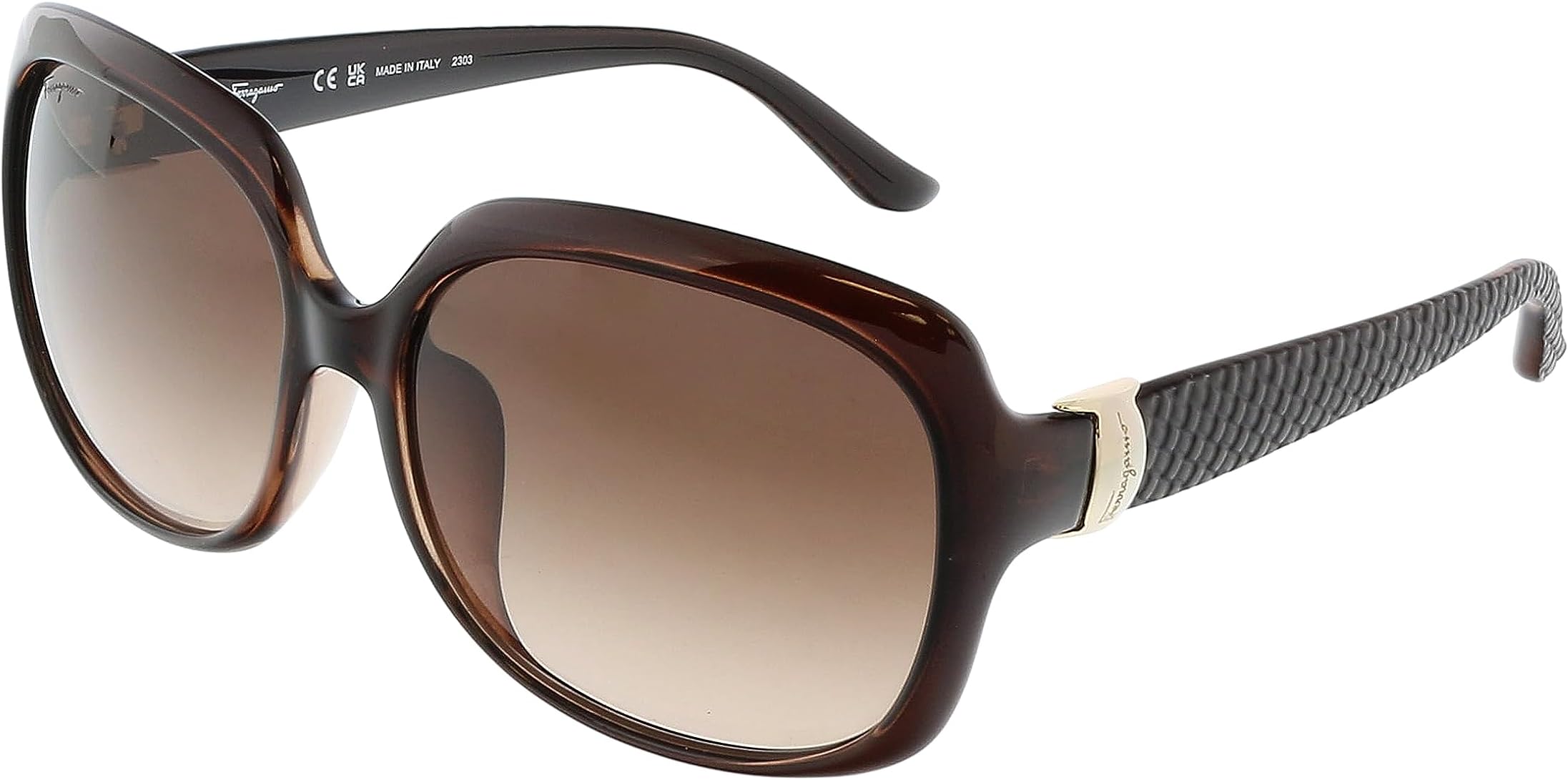 Sunglasses Rectangle Full Rim, Brown Frame and Brown Gradient Lens SF739SA210