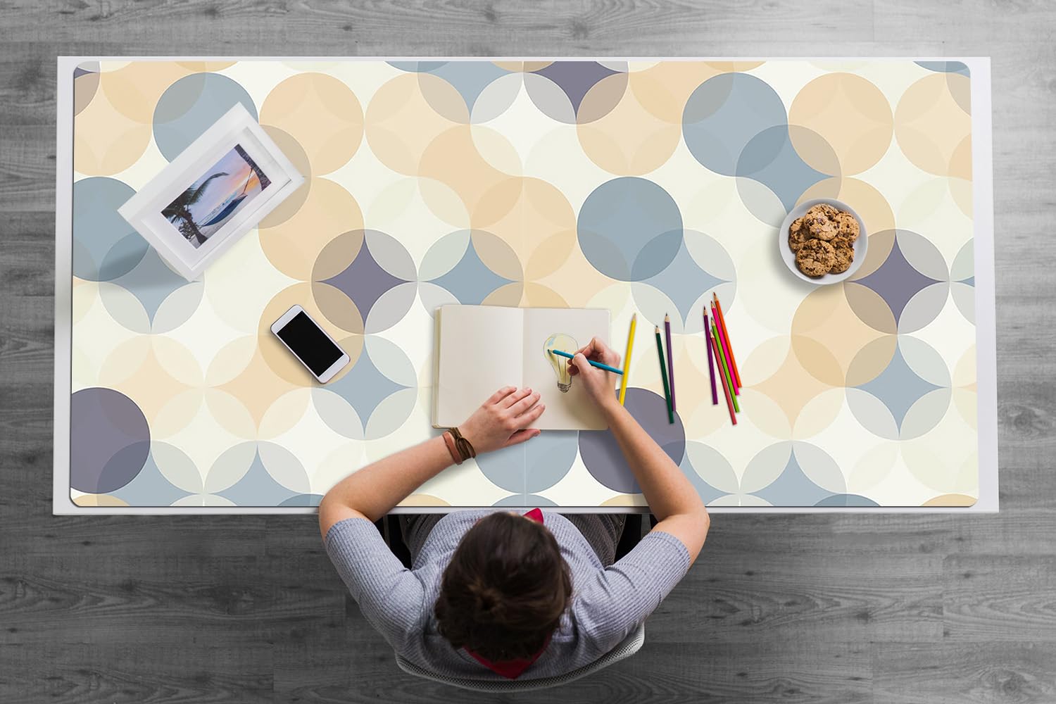 Sous-main de bureau imperméable et lavable avec bords arrondis - 8