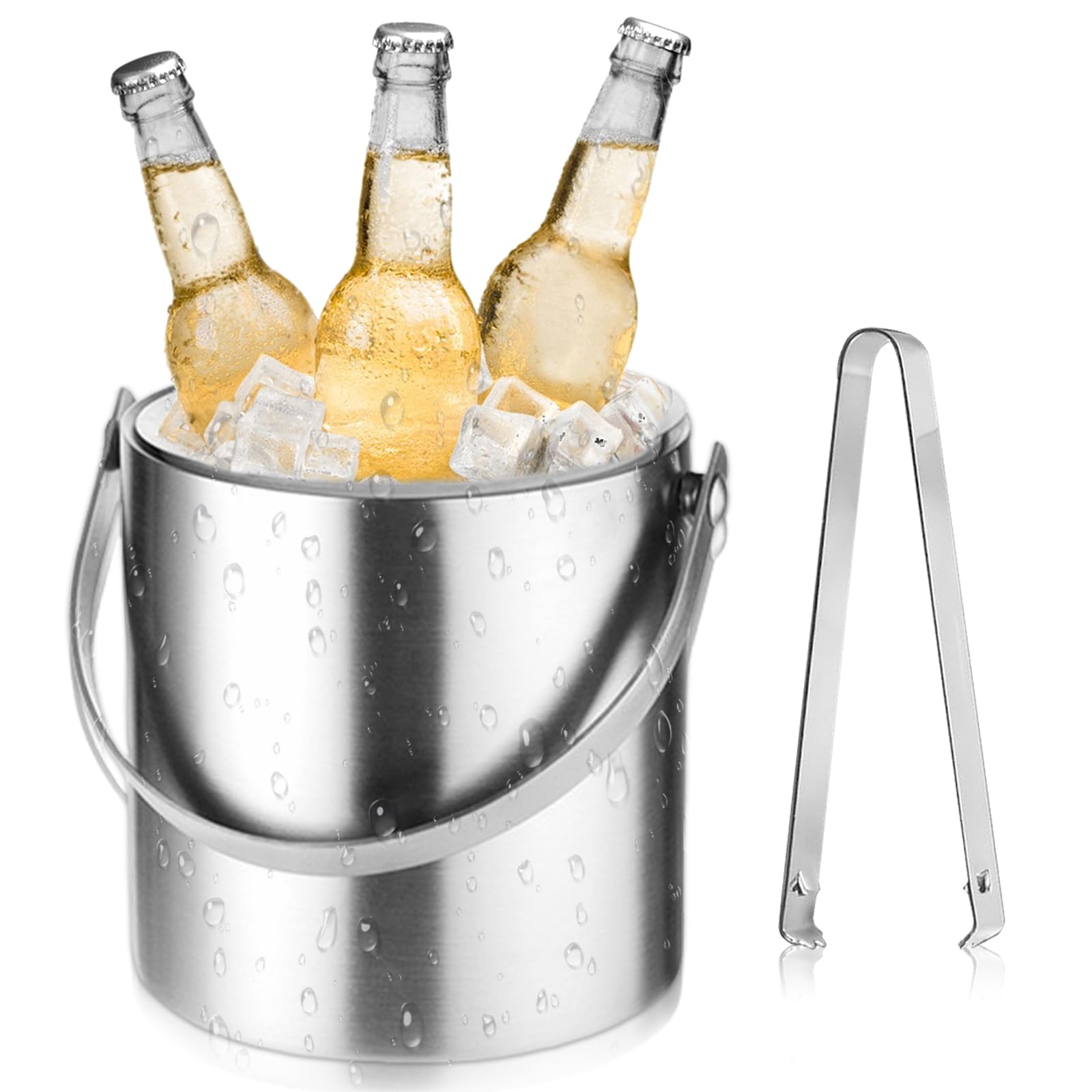 Seau à glace isotherme 2L double paroi refroidisseur de bouteilles de champagne