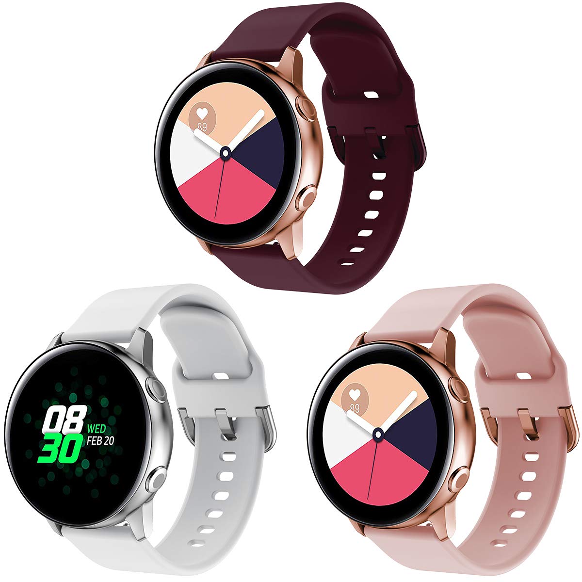 Syxinn Correa para Galaxy Watch Active/Active2 40mm 44mm Correa Galaxy Watch 4/4 Classic 20mm Silicona Banda Pulsera para Samsung Galaxy Watch 3 41mm/Galaxy Watch 42mm/Gear Sport/S2 Classic/Ticwatch 2