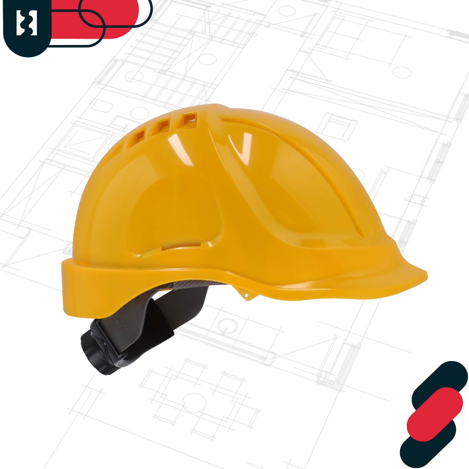 KOTARBAU® Casque De Chantier - Plastique - Jaune - Casque Sécurité Chantier - Réglable - pour Travail Protection