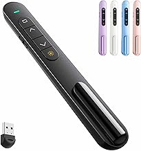 QUI Presentation Clicker for PowerPoint, RF 2.4GHz USB Wireless Presenter Remote with Volume Control, PowerPoint Clicker Slide Advancer for Mac, Windows, Laptop, Keynote