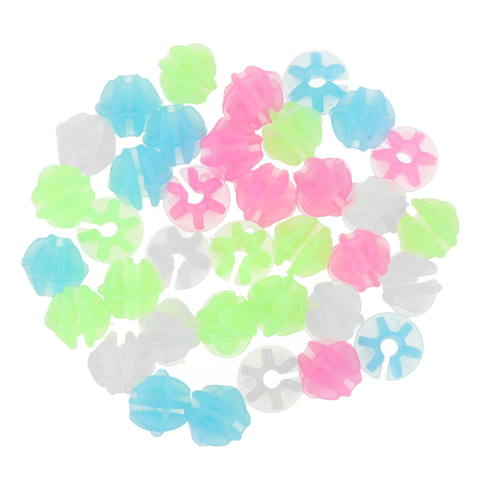 KESYOO 108pcs Luminous Round Bike Wheel Beads Plastic Clip Beads for Hub Decorative Accessories for Bicycles Smooth Edges Creative -catching Bike Wheel Decorations