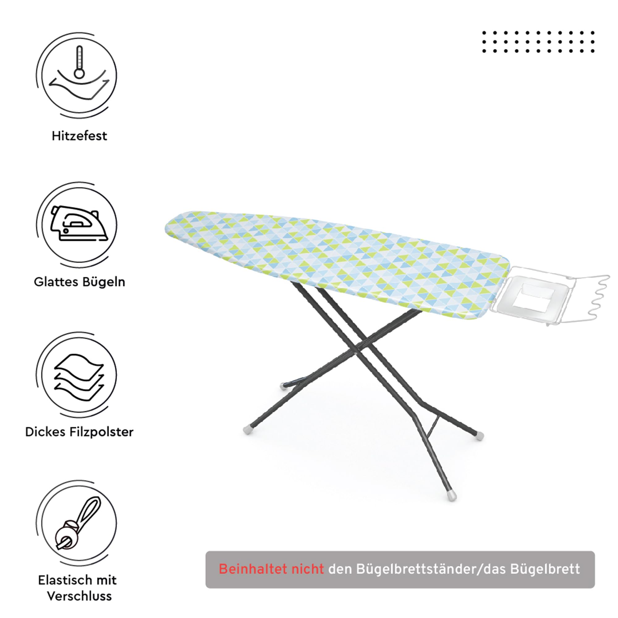Encasa XO Strijkplankhoezen 125 x 39 cm, gratis siliconen Encasa XO Strijkplankhoezen 125 x 39 cm, gratis siliconen