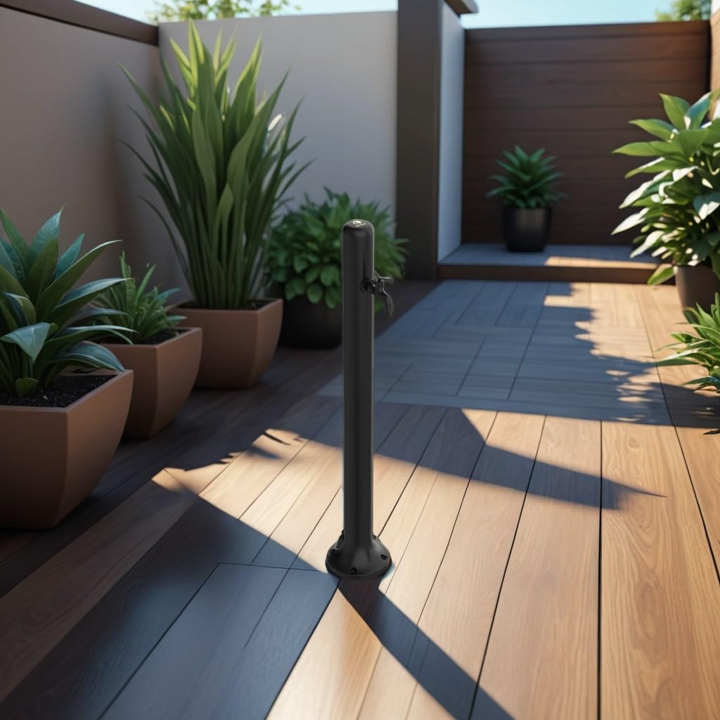 Sined Fontana da Giardino in Alluminio Resistente con Attacco Laterale Compatibile con Raccordi Rapidi per Tubo Facile da Montare Ideale per Esterni Design Durevole e Pratico