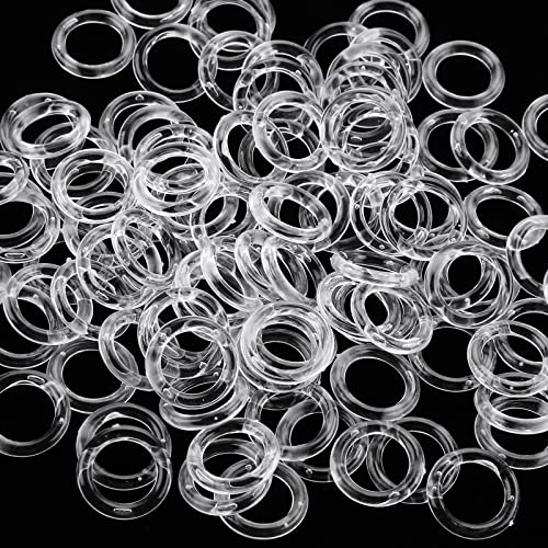100 Piezas Claro Romano Cortina de Anillos, 13 mm O-Anillos de plástico persiana Romana Anillo de la Ventana de Anillos de Cortina para Cortinas Romanas