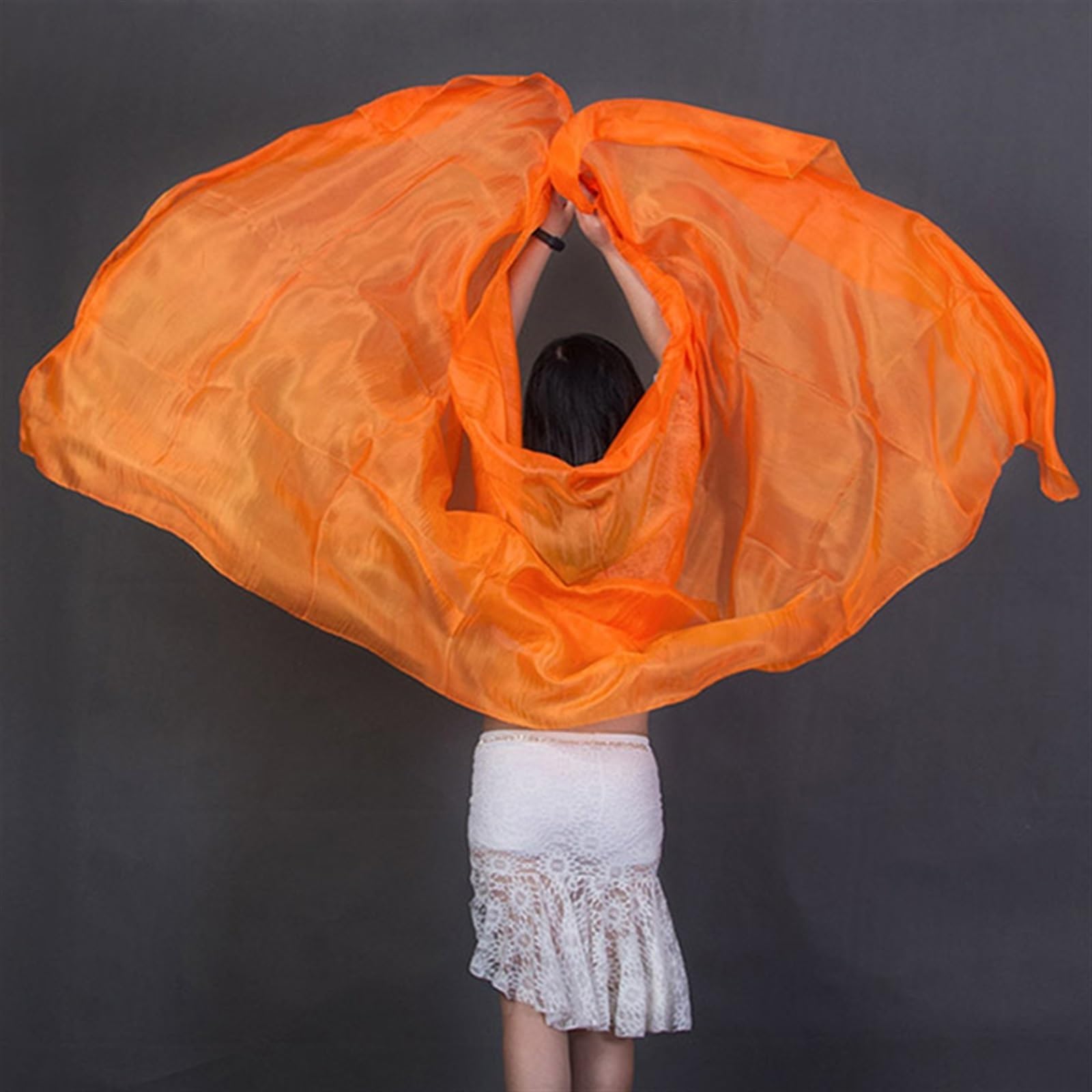 Velo de seda para danza del vientre 100% seda Performance Dance Color sólido Textura ligera velo chales mujeres bufanda disfraces accesorios velos danza del vientre 250 cm x 110 cm. Velos de seda para