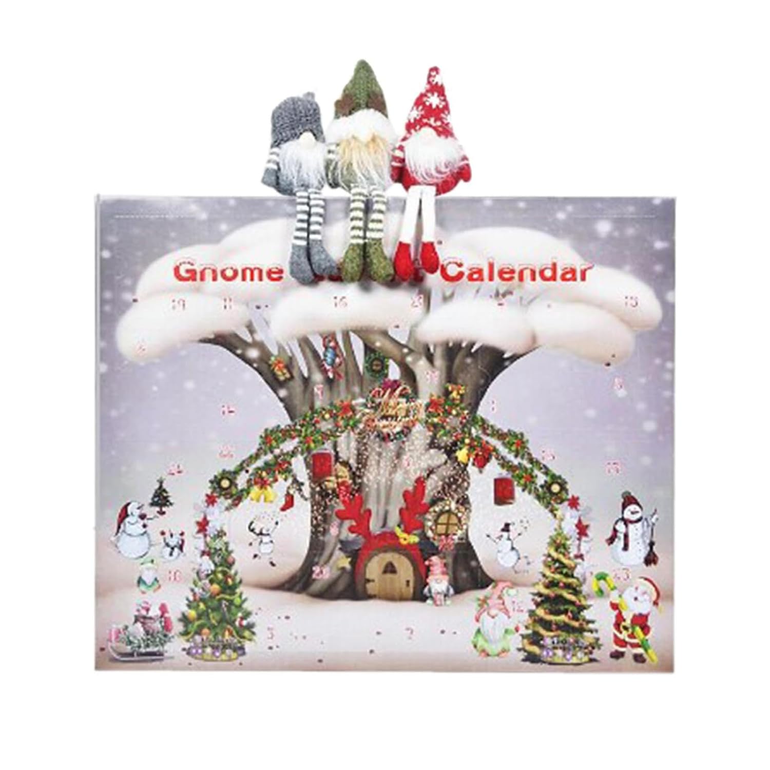 Christmas Gnome Advent Calendar 2024, 24 Days Christmas Countdown Calendar with Collectible Gnome Dolls, Christmas Holiday Decor Gnome Gifts for Kids