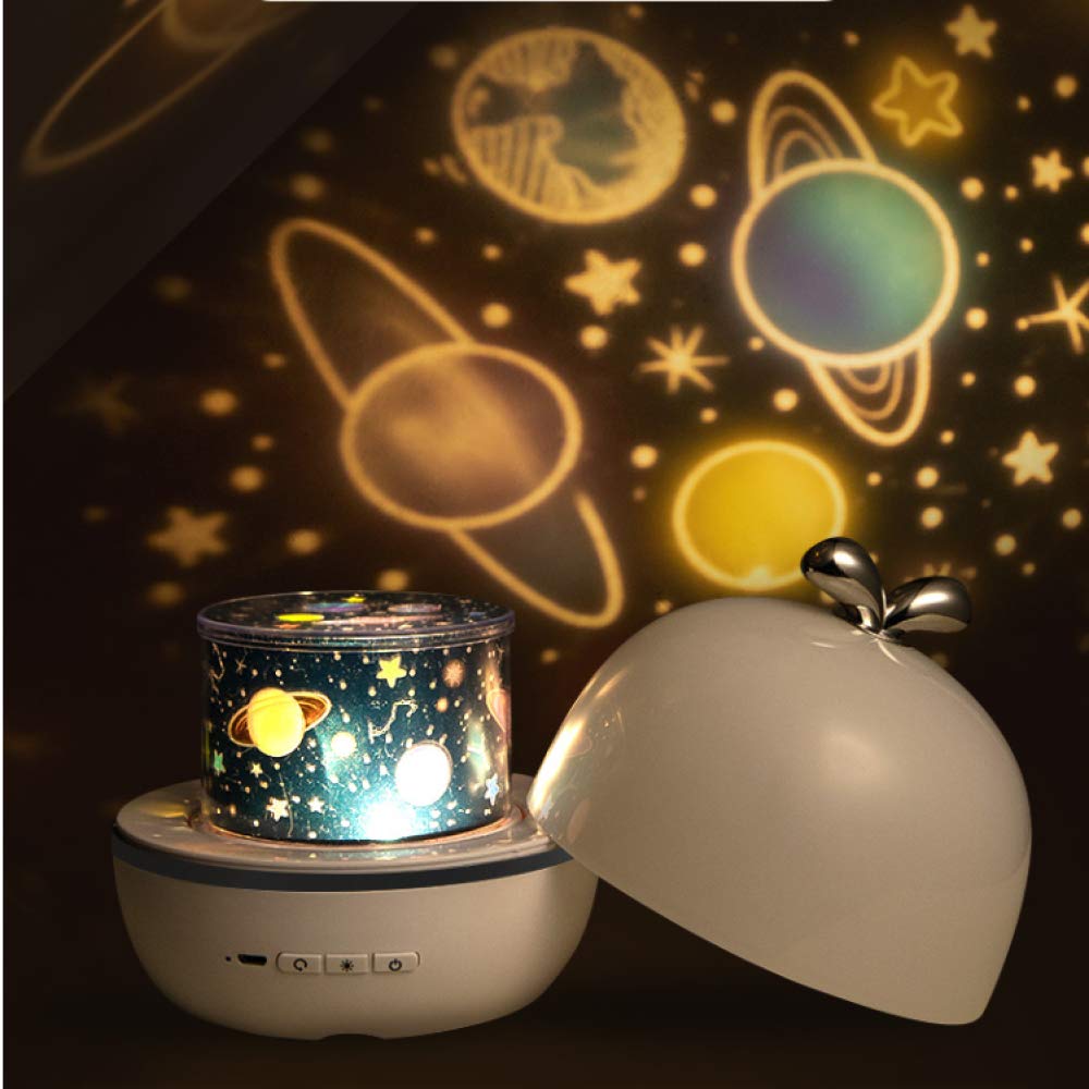 Projecteur de musique veilleuse avec haut-parleur BT univers rechargeable ciel étoilé tourner LED lampe colorée étoile clignotante enfants bébé cadeau
