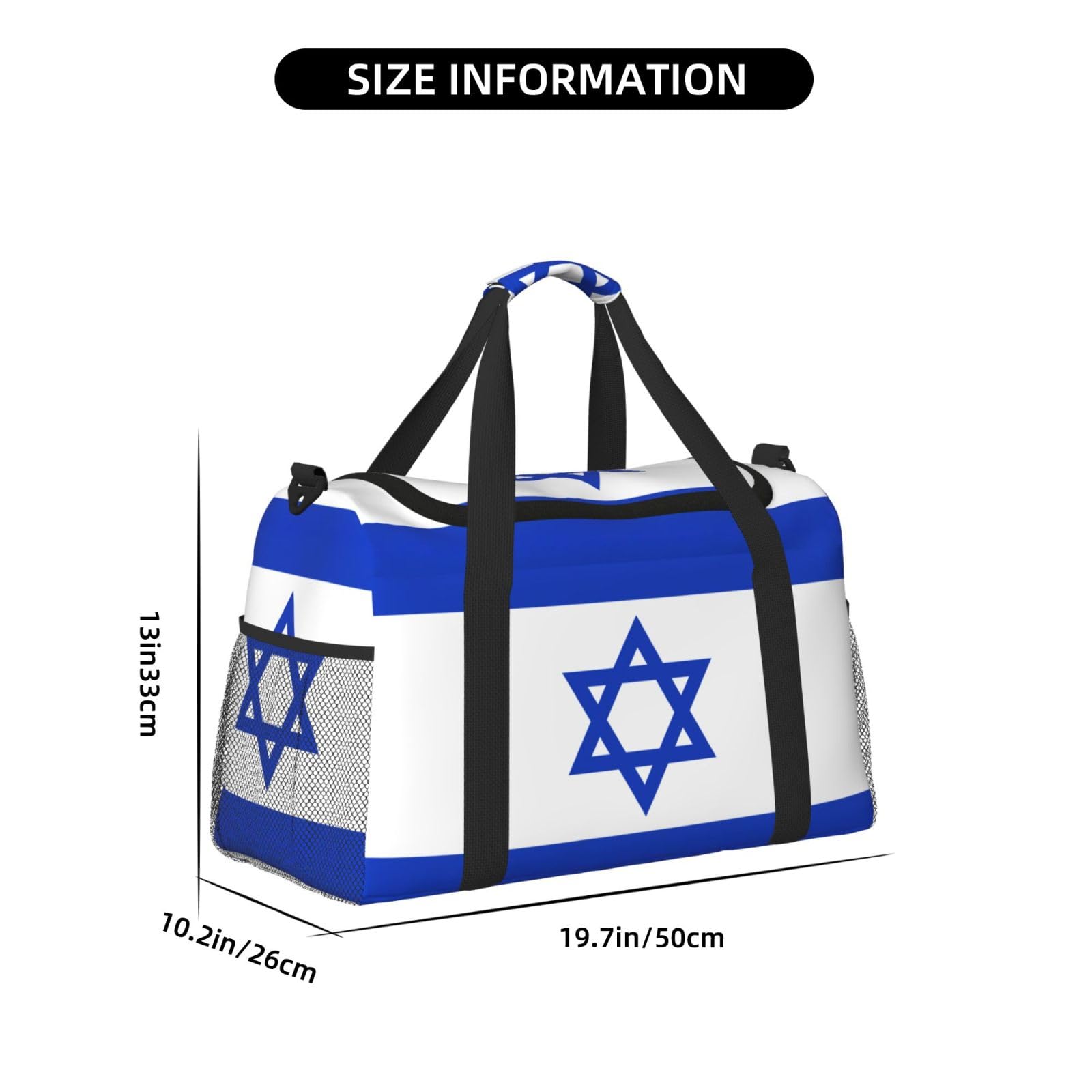 Flaga Izraela torba na ramię kobiety mężczyźni podróżna torba crossbody torebka torba na ramię torebki robocze codzienna torba hobo