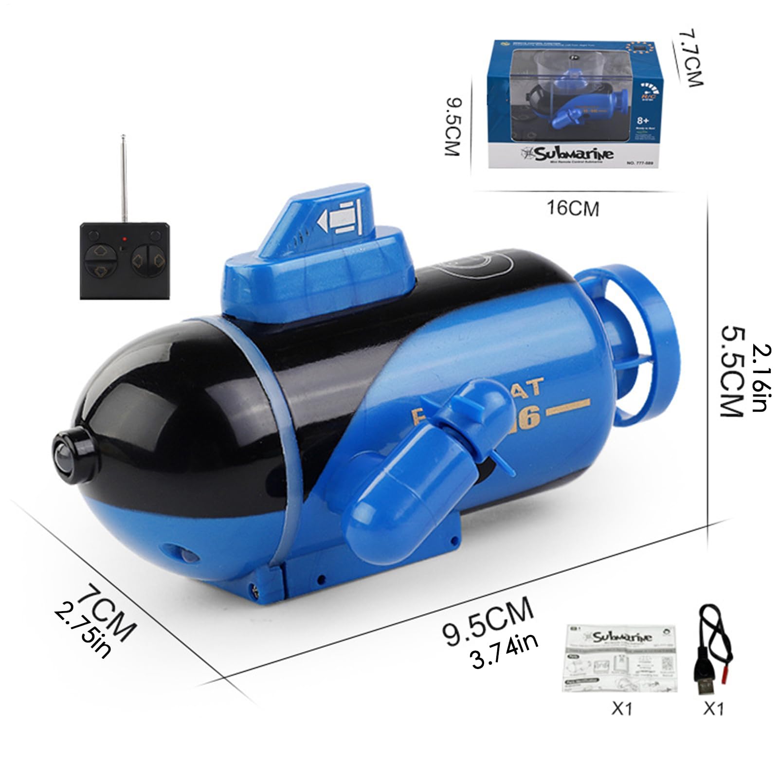 Barche RC per bambini, Barca telecomandata per bambini - Giocattolo da sub per ragazzi - Sottomarino elettrico ricaricabile USB resistente all'acqua per immersioni subacquee per vasche da bagno, acqua