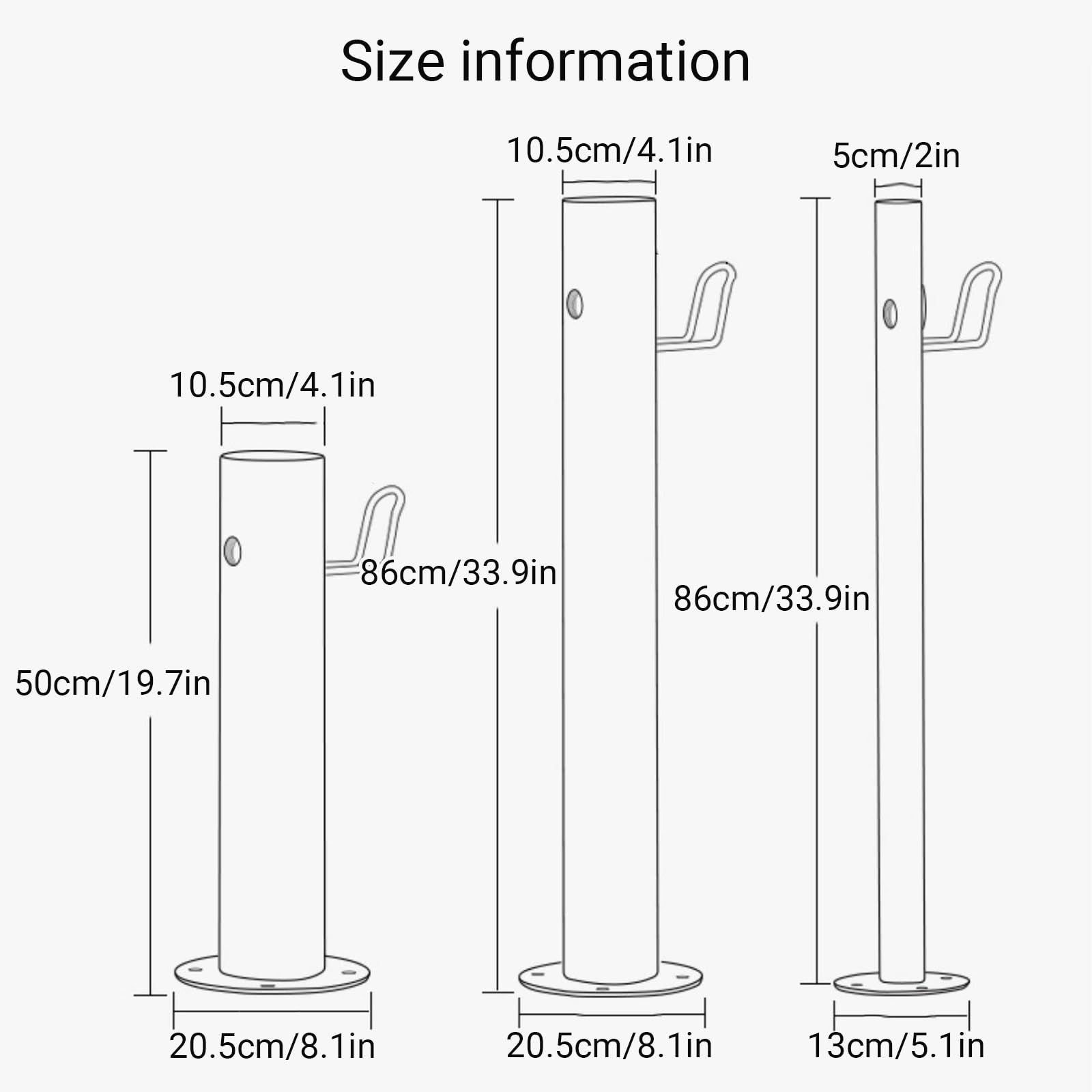 Robinet à Colonne d'eau de Type G en Acier Inoxydable - Robinet et Tuyau d'extérieur antigel pour l'irrigation, Le Lavage et Les fontaines - 50 x 20,5 cm (19,7 x 8,1 Pouces)