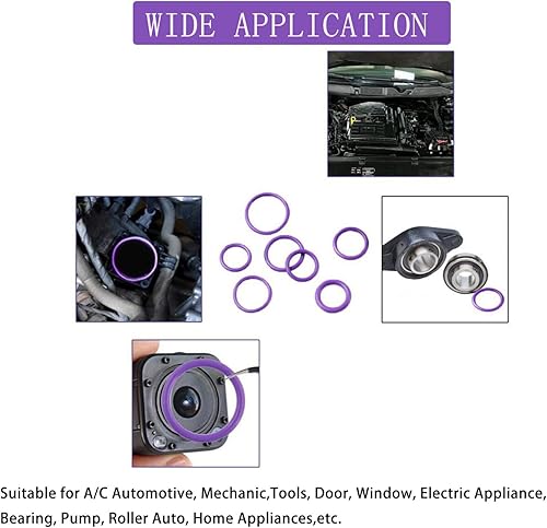 Miniatura 4 de Fogfar Kit de clasificación de anillo de sello de compresor de aire acondicionado automotriz, 270 piezas, anillo de goma resistente a altas