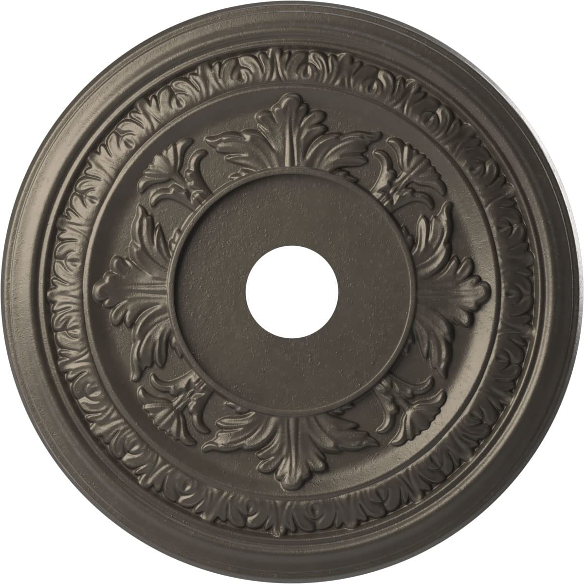 Ekena Millwork CMP22BADST Baltimore Thermoformed PVC Ceiling Medallion (Fits Canopies up to 7 3/4"), 22"OD x 3 1/2"ID x 1"P, Universal Aged Metallic Weathered Steel