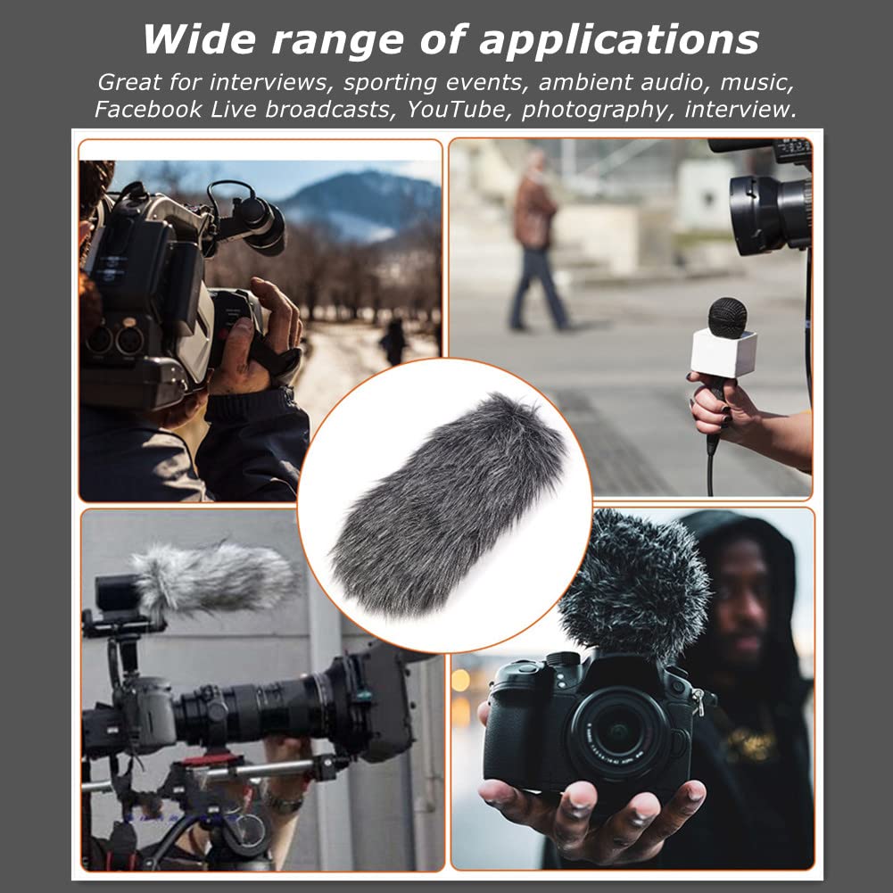 Deadcat Micro Fourrure Synthétique Rode GO Pare-Vent Microphone Rode GO - Fourrure Artificielle Grise 19cm - DeadCat Réduction Bruit Vent Protection Micro Cravate RODE