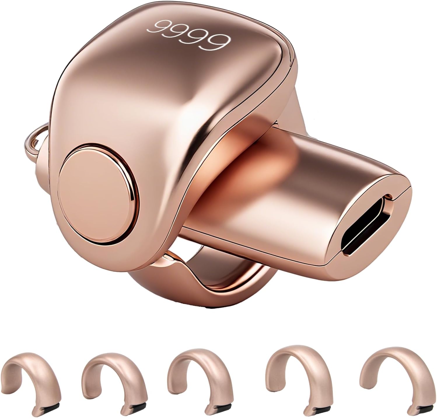 Zikr Smart Ring,Adjustable Ring Finger Counter, Tasbeeh Counters, Prayer Direction Indicator Guide,5 Azan Alarm Clock, APP Support Eid al-Fitr Eid Muslims (Rose Gold Faith+)
