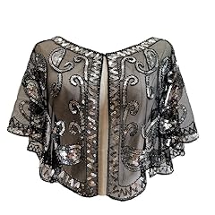 A - Silver Gold - Sequin Beaded Shawl
