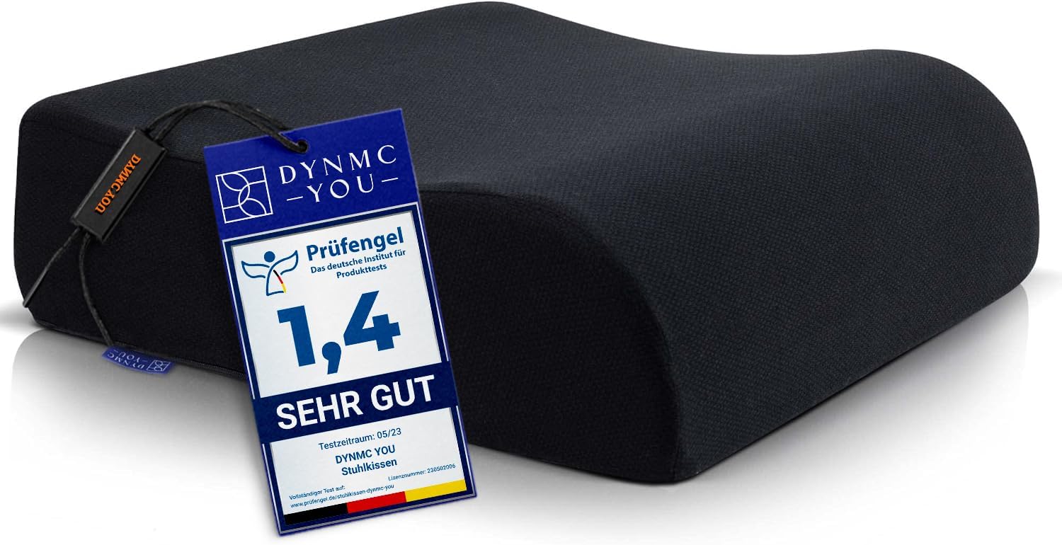 Coussin Ergonomique Bonmedico - Mousse Mémoire Forme, Anti-Dérapant, Pour Bureau Et Voiture, Lavable