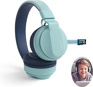 子供用 ヘッドホン ワイヤレスヘッドフォン キッズ Bluetoothヘッドホン 85db音量制限 聴覚保護 子供モード/通常モード搭載 有線無線両用 3.5mmオーディオケーブル付属 ブルートゥースヘッドフォン TFカードに対応 FM機能も搭載 通話マイク内蔵 軽量 通気性 サイズ調整可能 折り畳み式 オンライン授業 音楽 会話などに適用 (ブルー)