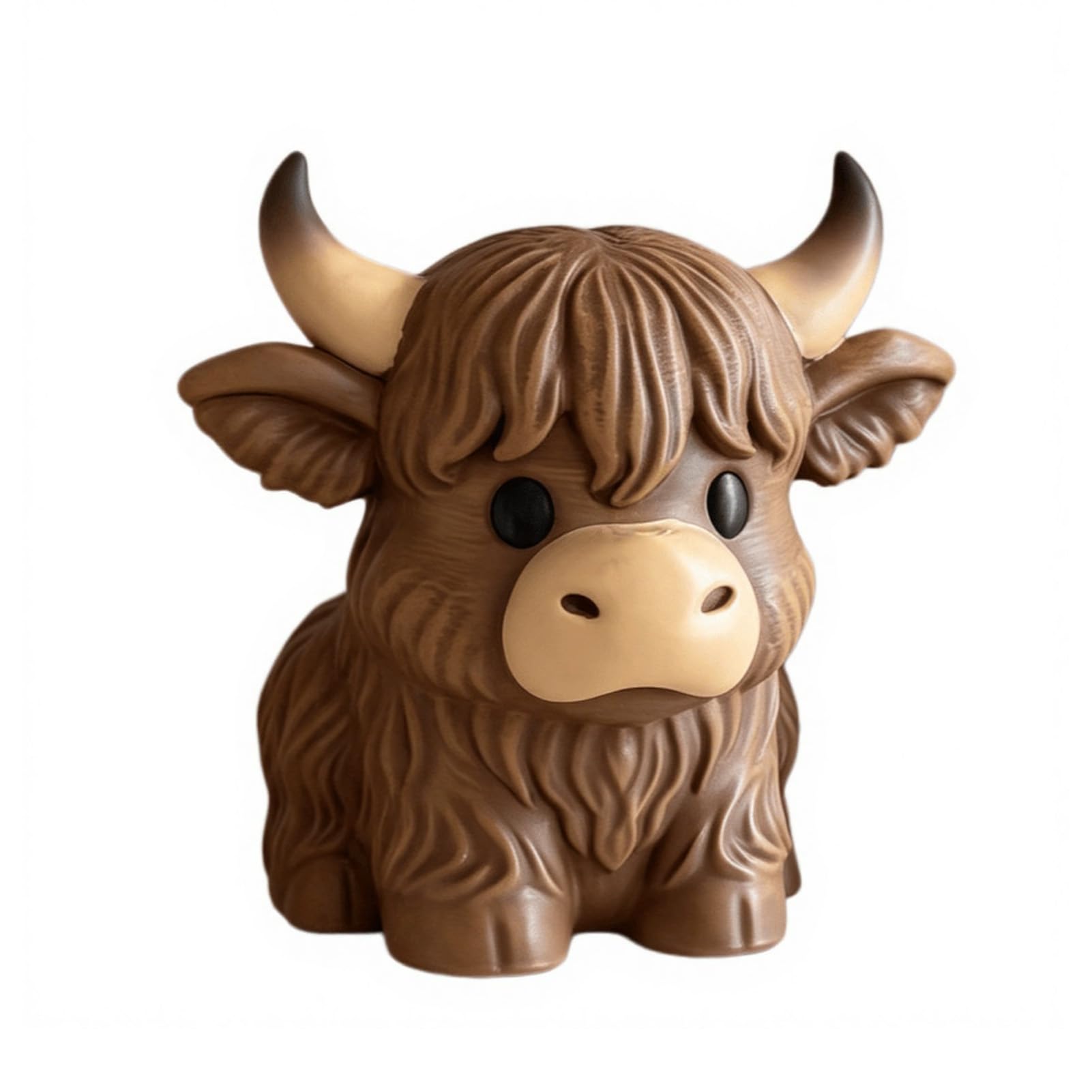 Glifora Highland Cow Pen Holder - Multifunctional Desk Organiser for Pens and Makeup Brushes, Resin Cute Animal Small Storage Jar Decor for Home Office