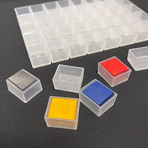 Miniatura 5 de 150 piezas de plástico transparente vacío para acuarelas  0.07 onzas líquidas de capacidad, bandejas de pintura recargables para acuarelas sólidas