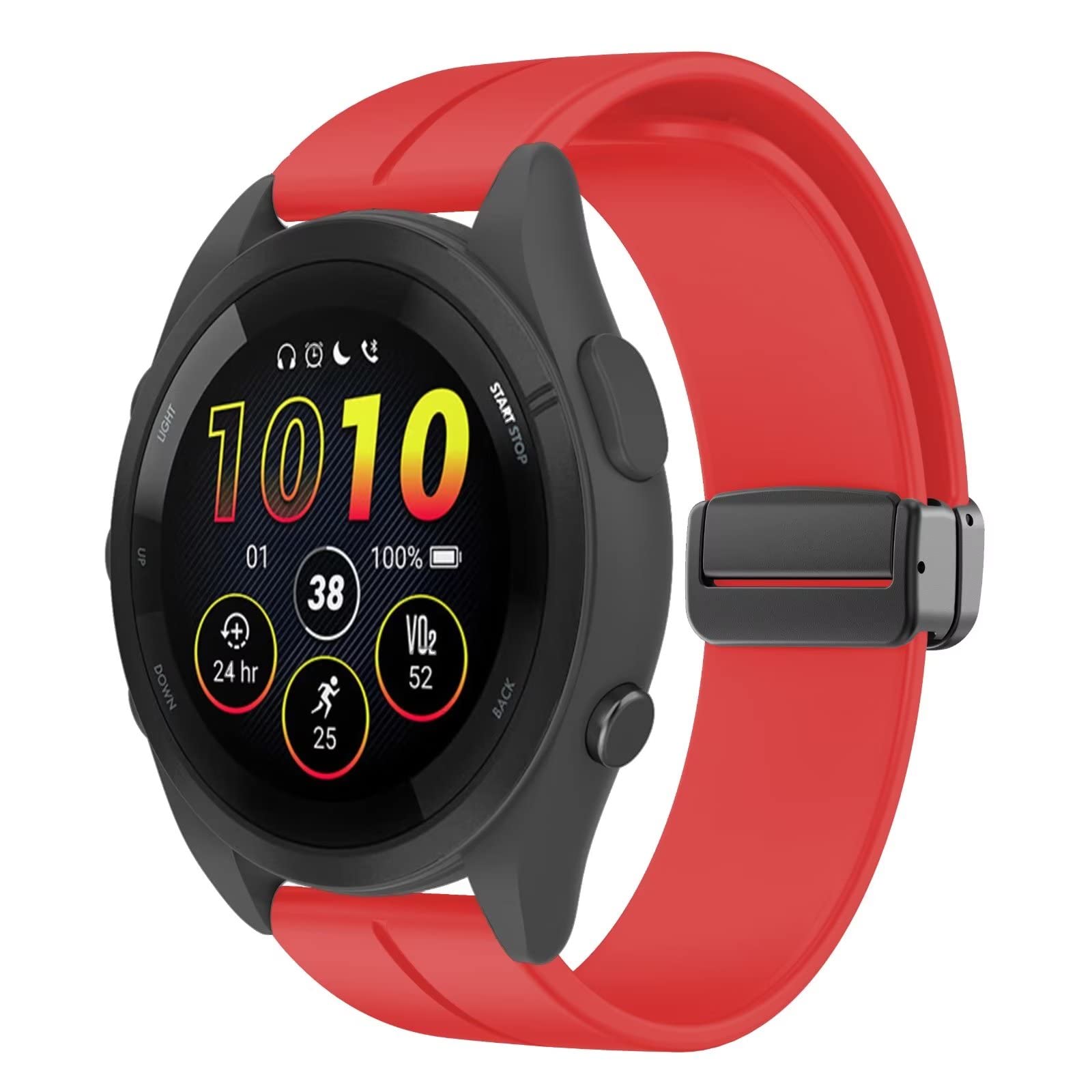 Silicone Magnetic Band Compatible for Garmin Forerunner 265/265s/ 255s/255/Venu 2 18mm 22mm Quick Release Sport Replacement Wristband Strap-image-49
