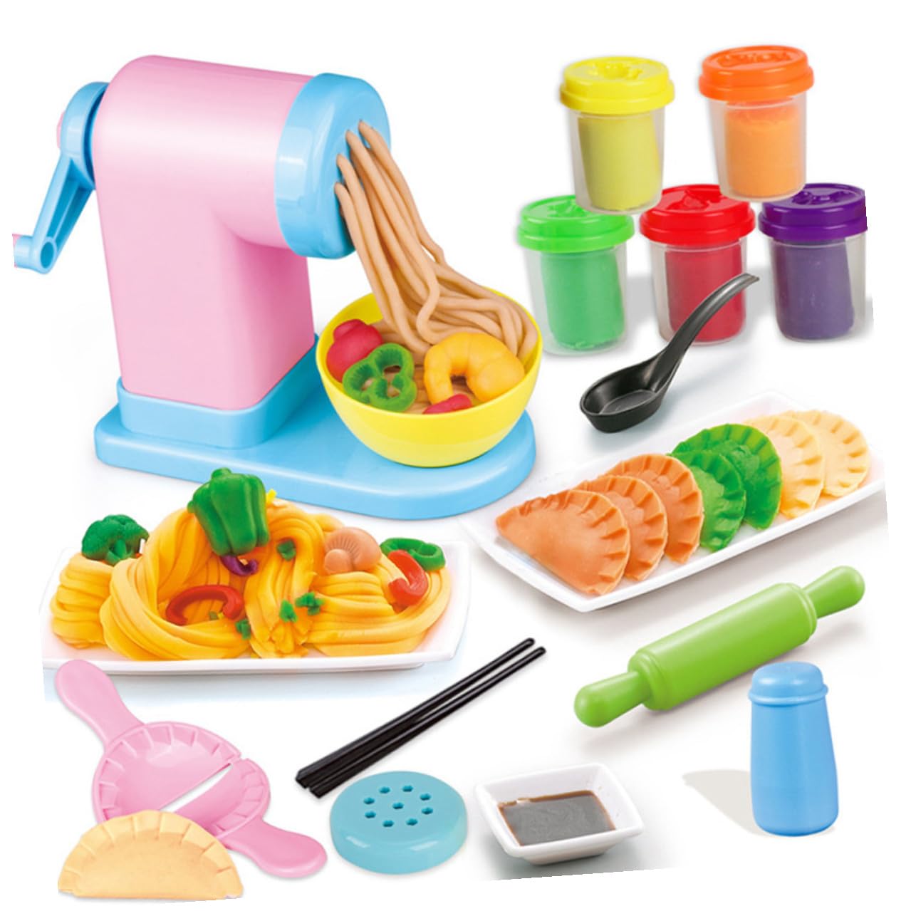 GARVALON Juguete de Plastilina Máquina para Hacer Fideos, 1 Set de Plástico, para Modelar Formas, Estimula la Imaginación, Niños en Aulas