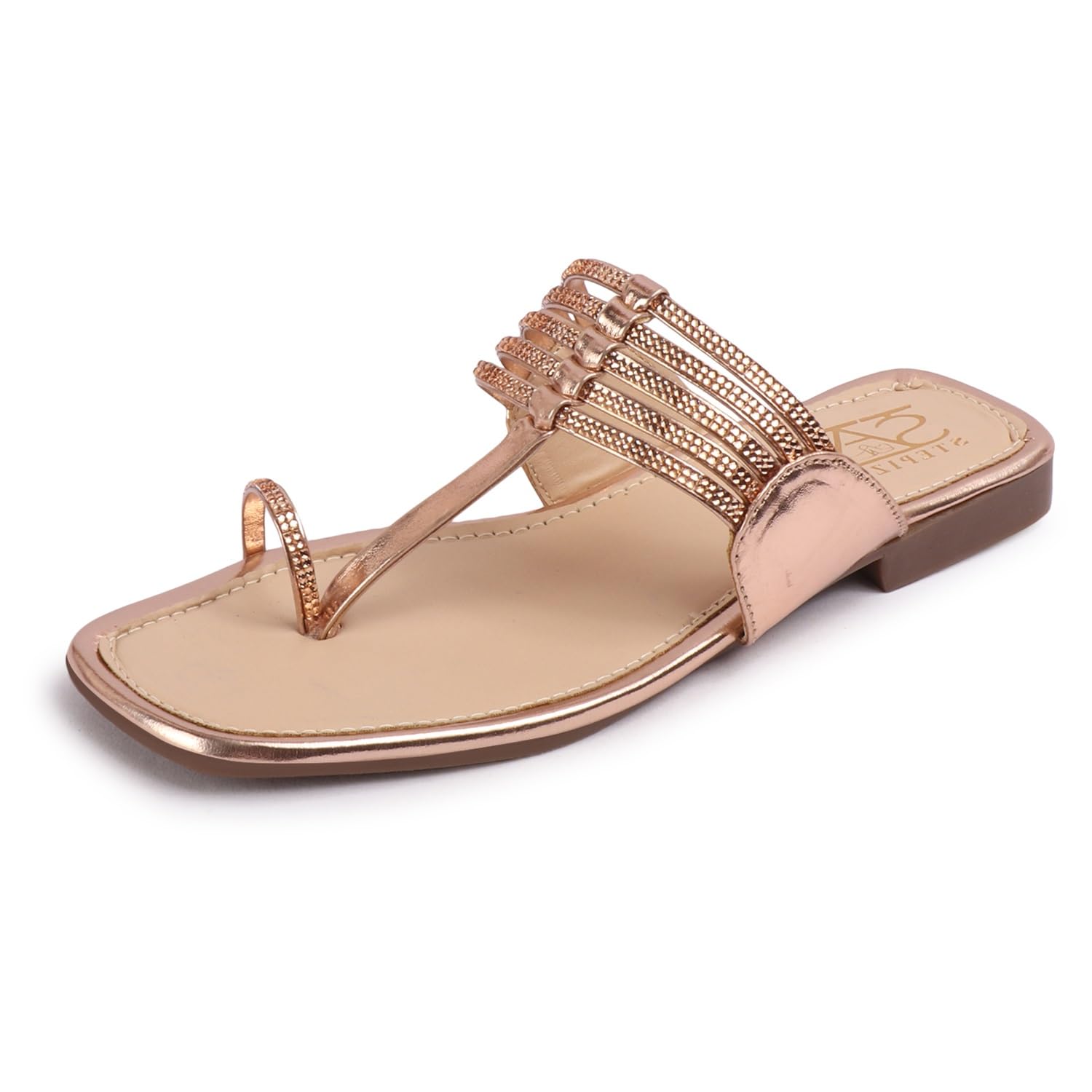 STEPIZIA Women's Stylish Kolhapuri Chappal | Ethnic Slippers |Flat Fashion Sandals For Girl's