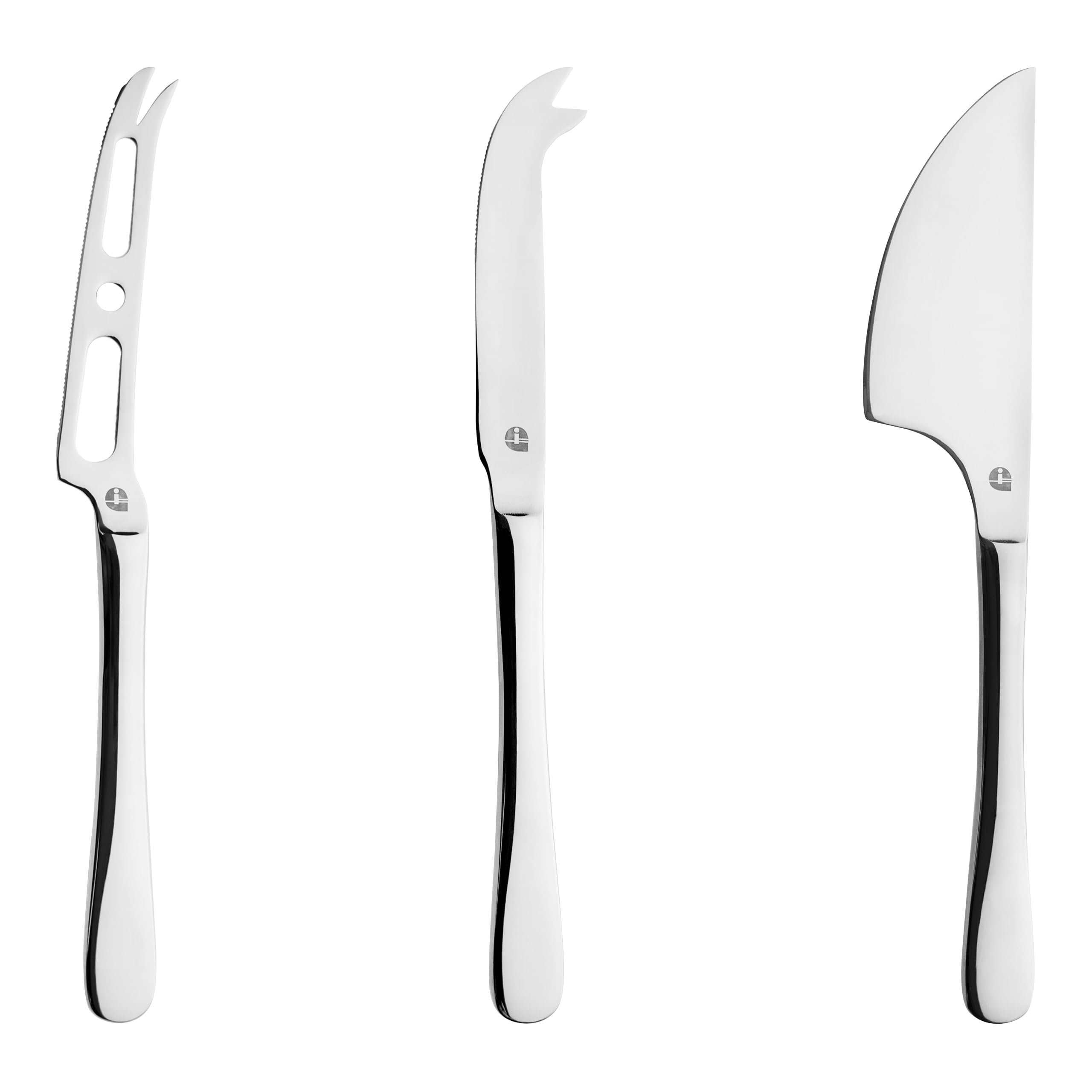 Grunwerg Windsor Carded 3-Piece Cheese Knife Set, 18-0 Stainless Steel