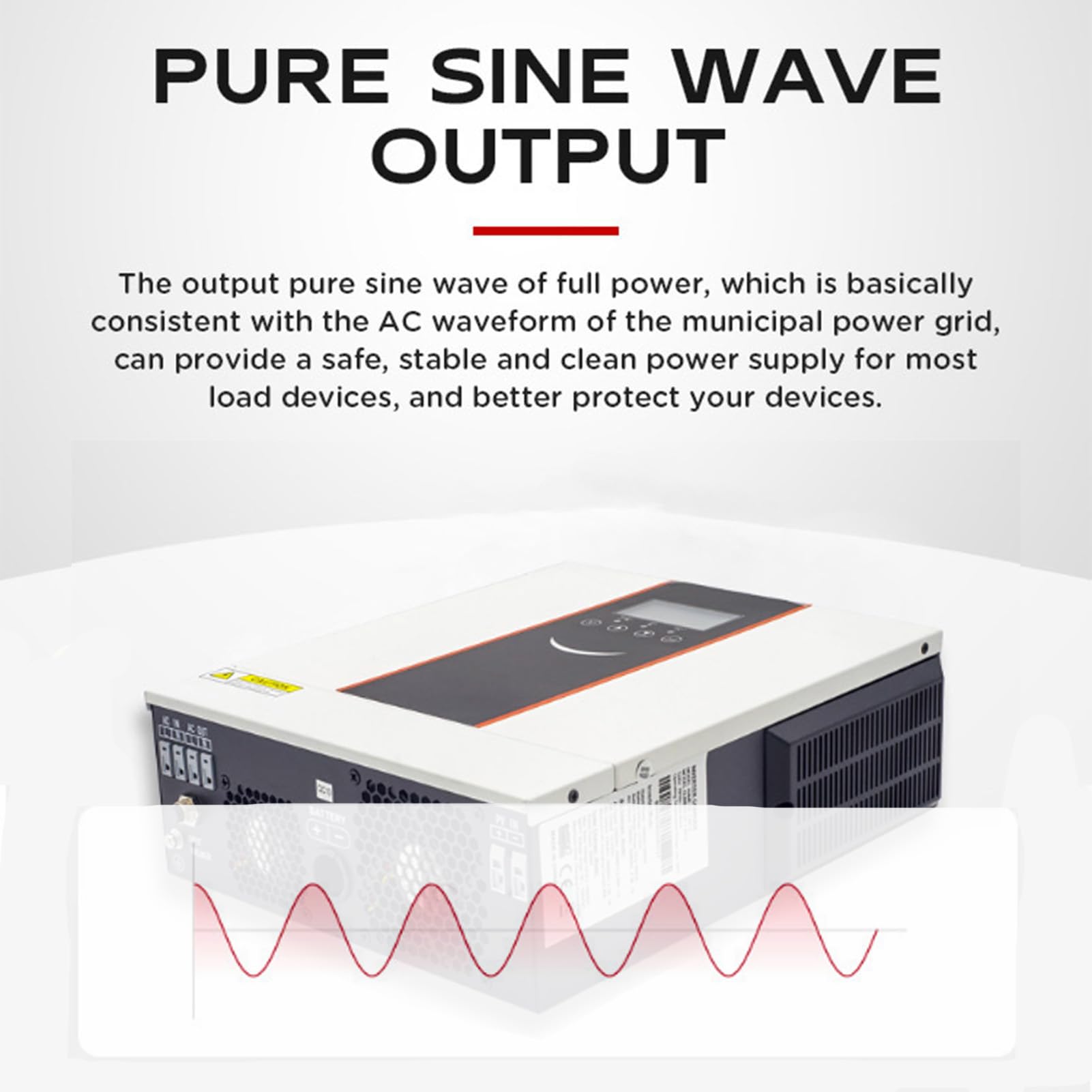 1000w-10200W Inversor Solar HíBrido,Controlador de Carga Solar 40/80/120/160A,Cargador Inversor Híbrido Off Grid,(CC 12/24/48V A CA 220V) para Casa, RV, Off-Grid con Pantalla LCD