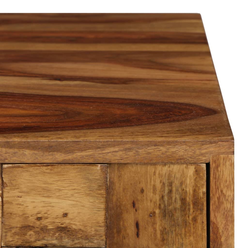Tavolino da salotto in legno massello di acacia, marrone miele, 110 x 50 x 37 cm | Elegante tavolino da salotto con cassetto e ripiano in vero legno per uno spazio aggiuntivo.