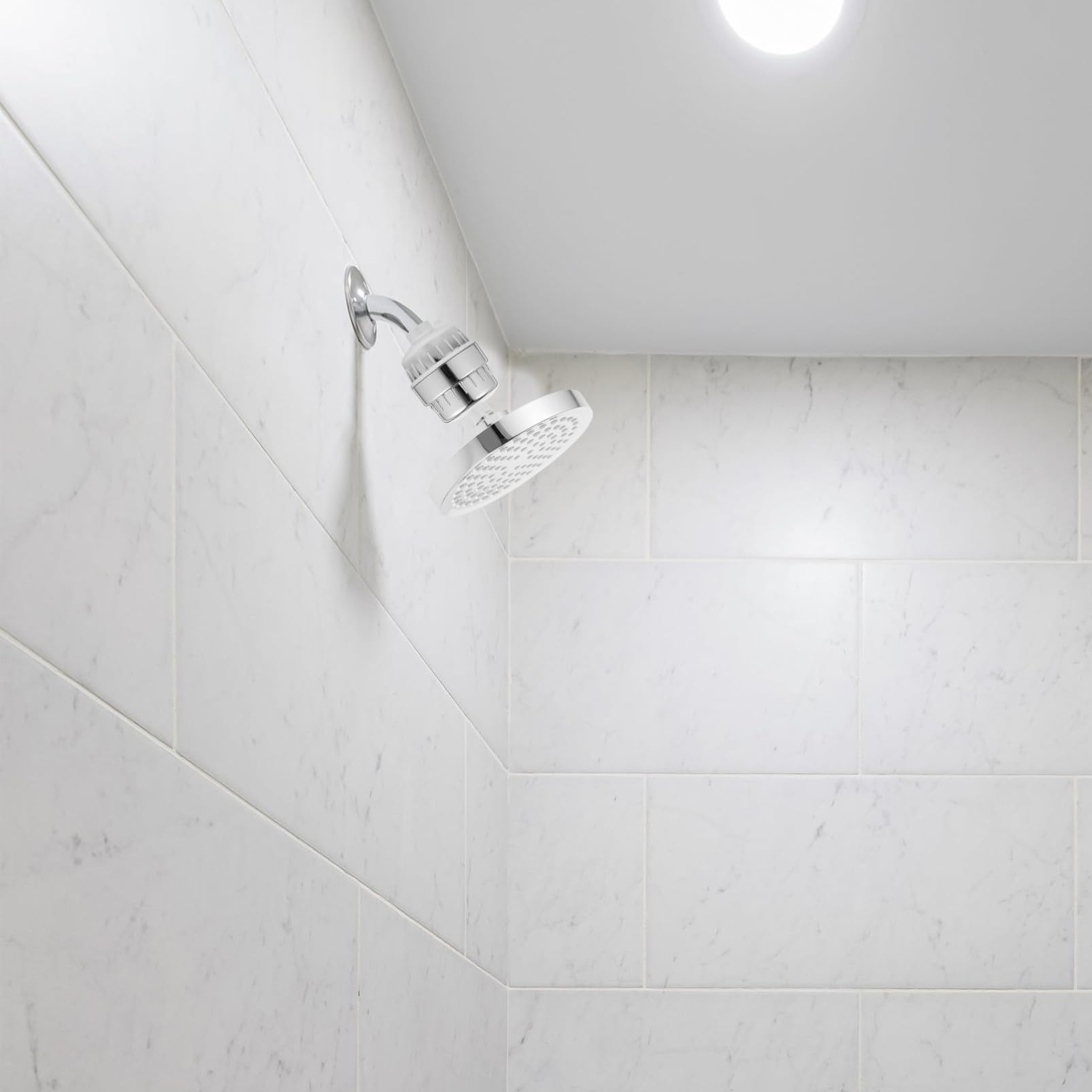 ERINGOGO Filtre Anticalcaire Rotatif avec Douchette Haute Pression et Filtration Multi-Niveaux pour Eau Dure Adapté Salle de Bain
