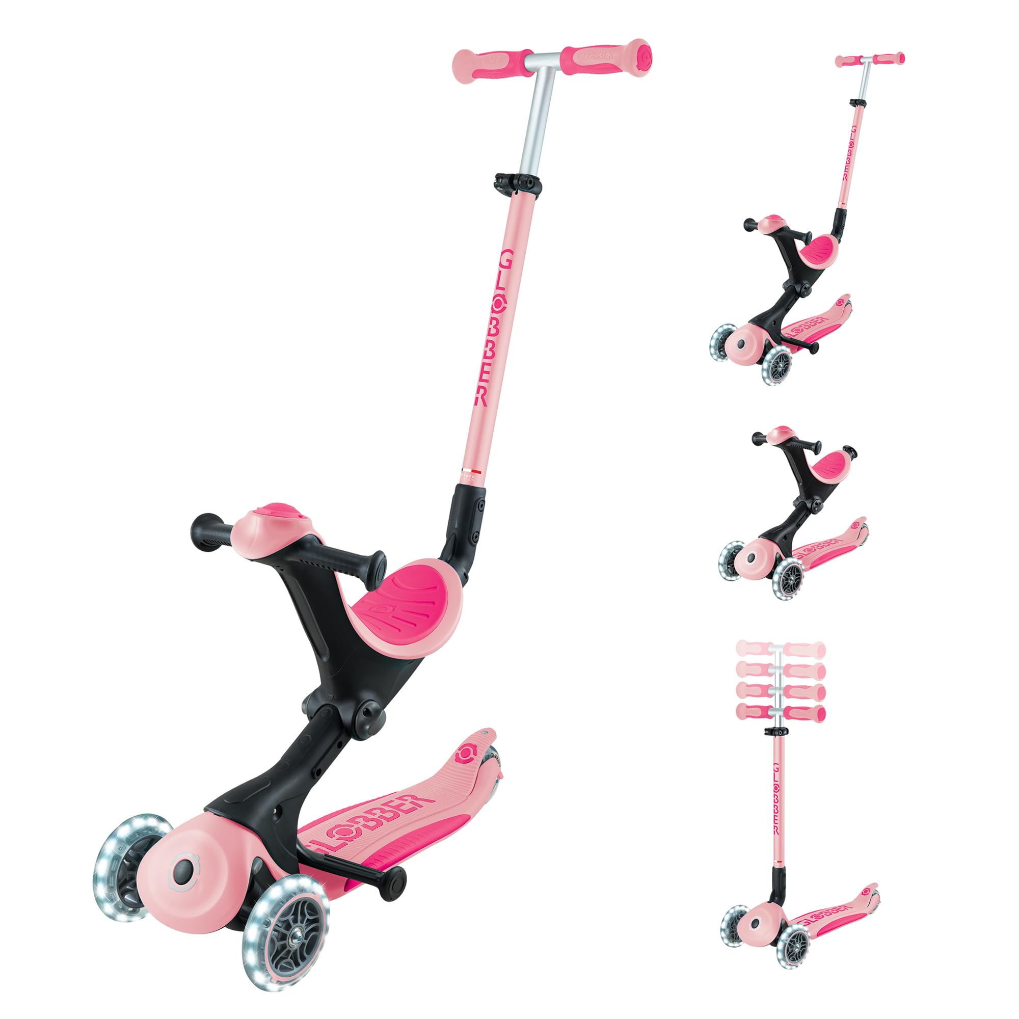 Globber GO UP Deluxe Lights Trottinette évolutive 3 Roues avec siège – Lights