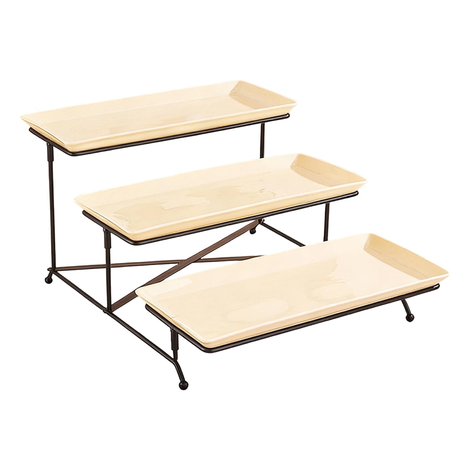 3 Tiers Ceramic Dessert Stand for Parties Buffets and Family Gatherings Sturdy and Elegant Kitchen Storage Tray