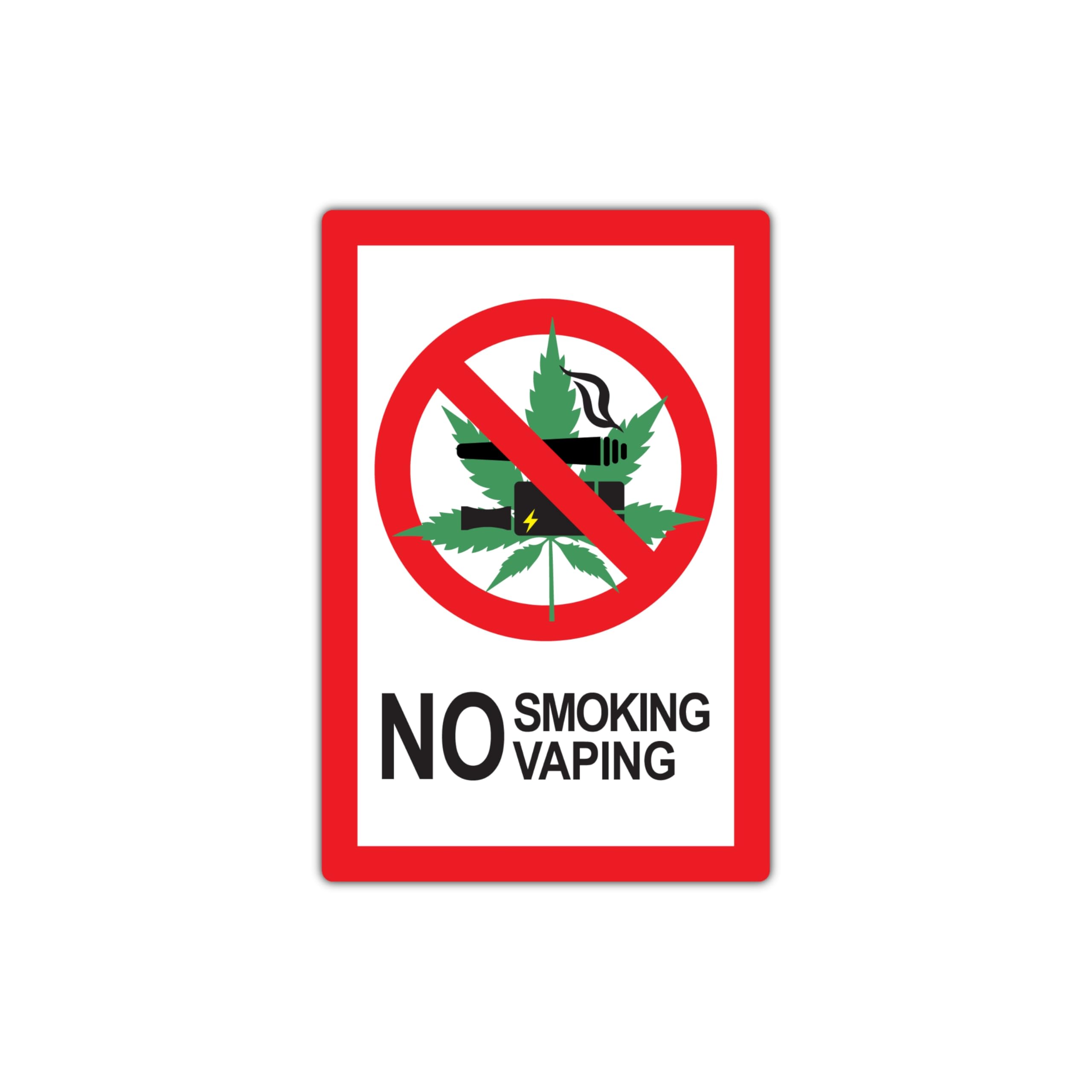 STROBO XXL "No Weed Smoking Vaping" Hinweisschild | Stabile 5mm Hartschaumplatte als 40x30cm Schild mit UV-Schutz für den Außenbereich