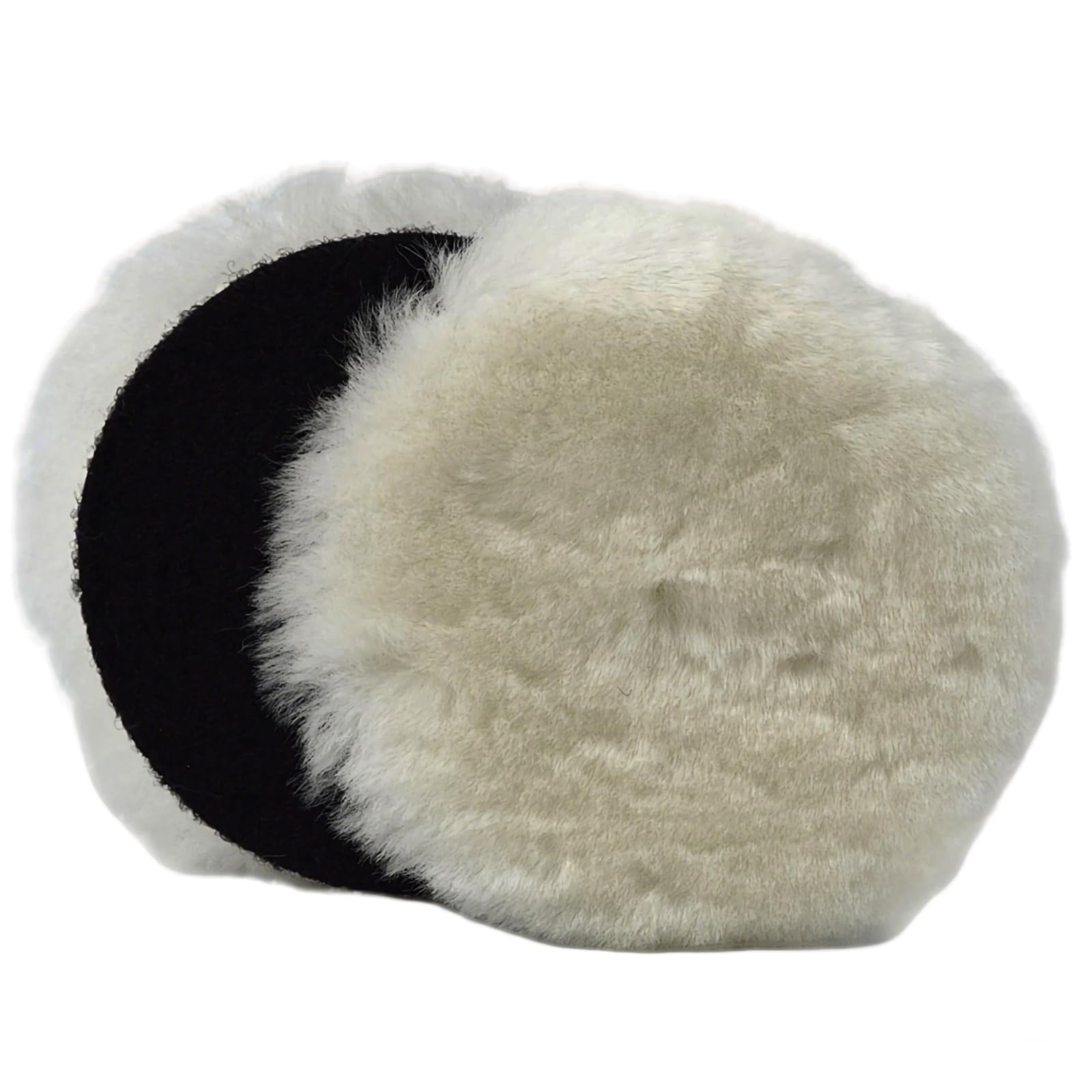 Gracefur 2 Pcs 7 Inch Lambs Wool Polishing Buffing Pads with Hook and Loop Back, Soft Sheepskin Buffer Pads for Vehicles, Boat, Furniture, Floors and