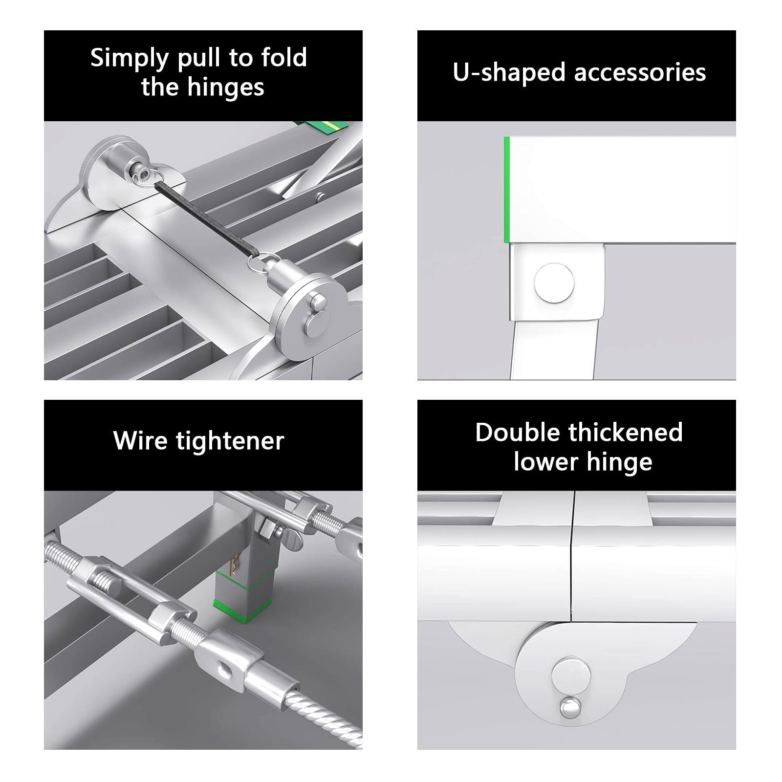 Andamio Plegable PortáTil, Plataforma de Trabajo Ajustable, Andamio de Aluminio Resistente para Limpieza de Techos, Pintura, Lavado de Autos, Carga MáXima de 1120 Libras,180x30cm