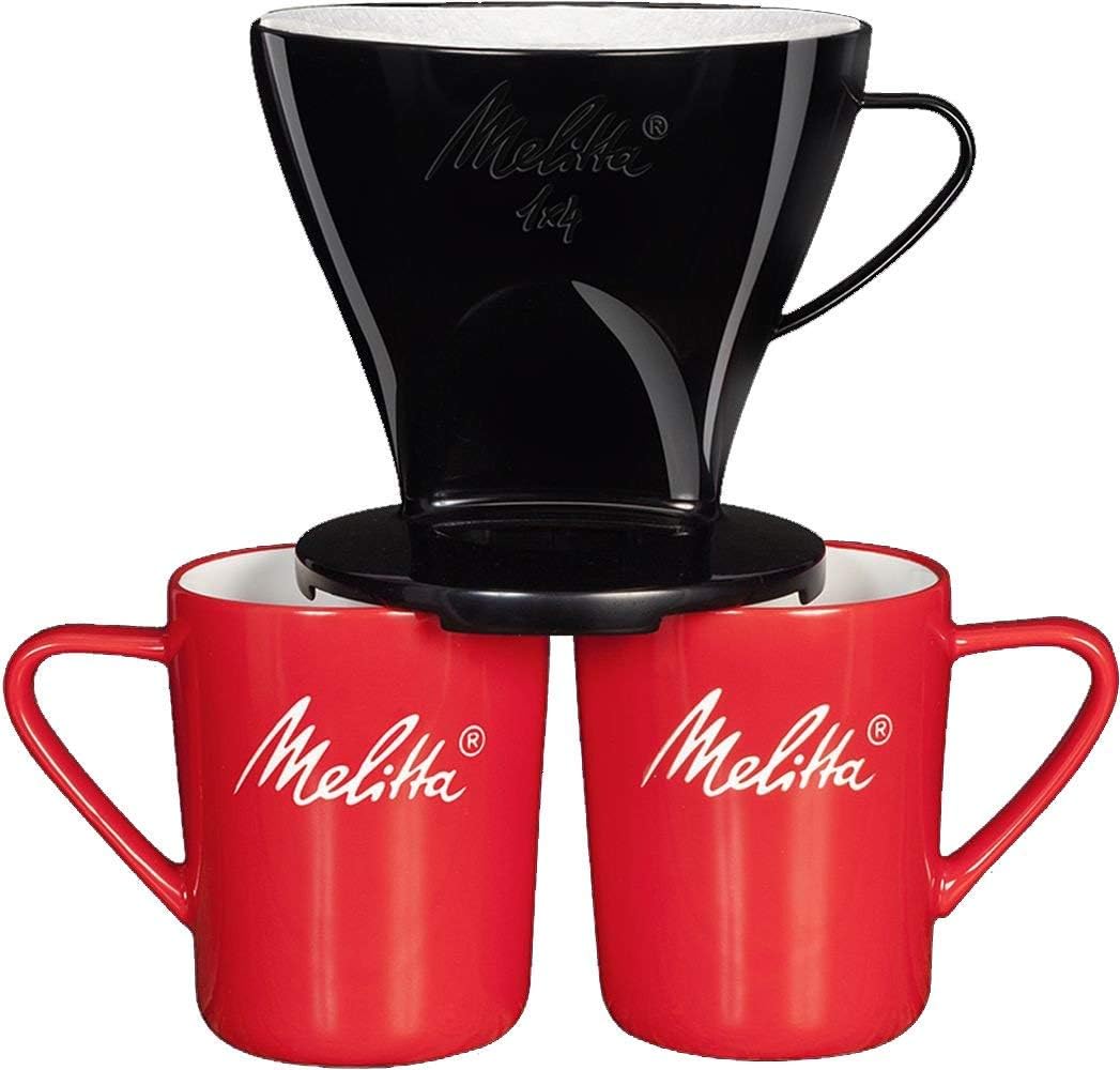 HNCY Porzellan Kaffeefilter Größe 2 - Keramik Für 2 Tassen Schwarz