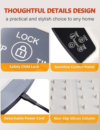 Miniatura 7 de Bandeja eléctrica de calentamiento de alimentos, alfombrilla de calentamiento de superficie completa, bandeja térmica de silicona enrollable para